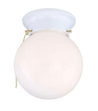 Load image into Gallery viewer, Hampton Bay 6 in. 1 - Light White Globe LT Flush Mount with Pull Switch - RS1951201
