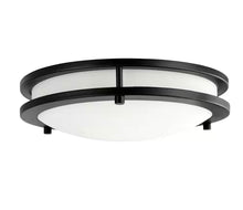 Load image into Gallery viewer, Flaxmere 12 in. Matte Black Dimmable Integrated LED Flush Mount Ceiling Light with Frosted White Glass Shade - HB1023C-43
