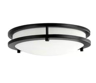 Flaxmere 12 in. Matte Black Dimmable Integrated LED Flush Mount Ceiling Light with Frosted White Glass Shade - HB1023C-43