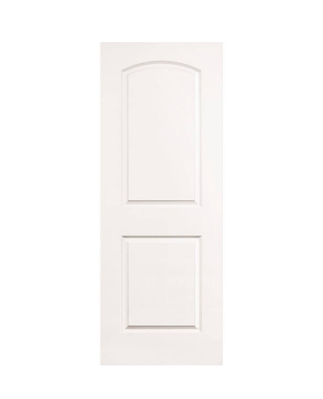 28 in. x 80 in. 2 Panel Roundtop Hollow Core White Primed Wood Interior Door Slab