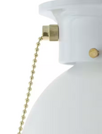 Hampton Bay 6 in. 1 - Light White Globe LT Flush Mount with Pull Switch - RS1951201