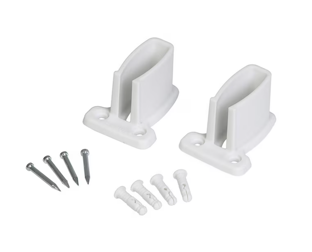 Fixed Mount White Shelf Bracket (2-Pack)