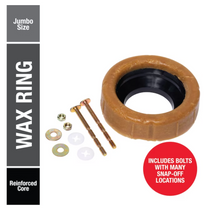 Load image into Gallery viewer, Johni-Ring 3-in Brown Wax Jumbo Toilet Wax Ring with Bolts
