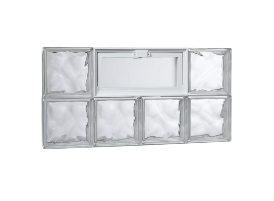 31-in x 15-1/2-in Frameless Replacement Vented Glass Block Window