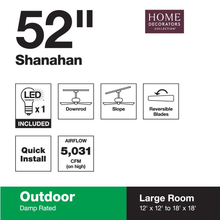 Load image into Gallery viewer, Shanahan 52 in. LED Indoor/Outdoor Bronze Ceiling Fan with Light Kit
