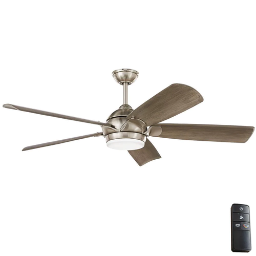 Camrose 60 in. White Color Changing Integrated LED Brushed Nickel Ceiling Fan with Light Kit and Remote Control