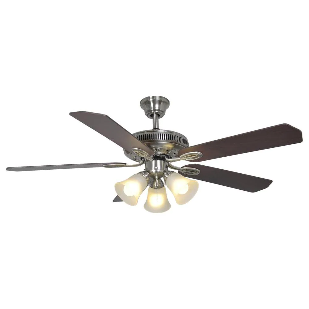 Glendale 52 in. LED Indoor Brushed Nickel Ceiling Fan with Light Kit