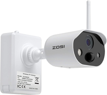Load image into Gallery viewer, ZOSI C306 1080P Rechargeable Battery Powered Security Camera with Solar Panel,Indoor Outdoor,Night Vision,2-Way Audio,PIR Motion Detection,Smart Light,Sound Alarm,Cloud/SD Card Storage(No SD Card)
