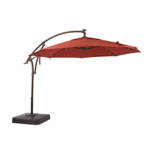 Load image into Gallery viewer, 11 ft. Aluminum Cantilever Solar LED Offset Outdoor Patio Umbrella in Putty Tan
