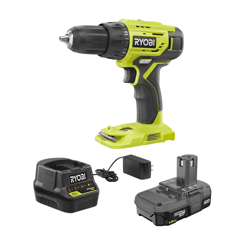 ONE+ 18V Lithium-Ion Cordless 1/2 in. Drill/Driver Kit with (1) 1.5 Ah Battery and 18V Charger