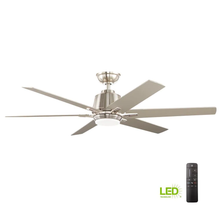 Load image into Gallery viewer, Kensgrove 54 in. Integrated LED Brushed Nickel Ceiling Fan with Light and Remote Control

