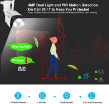 Load image into Gallery viewer, [Add -on 3MP Camera] Tonton 3MP Ultra HD Wireless IP Network Camera Outdoor Indoor Security Camera with PIR Sensor, 2 Way Audio, Floodlight, Suitable for All of Tonton NVR and All in one Kits
