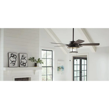 Load image into Gallery viewer, Shanahan 52 in. LED Indoor/Outdoor Bronze Ceiling Fan with Light Kit
