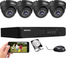 Load image into Gallery viewer, SANSCO 8CH Home Security Camera System with 5MP DVR Recorder and 4Pcs Indoor Outdoor CCTV Dome Cameras, 8 Channel DVR with 1TB HDD, Night Vision, Instant Email and APP Alarm Alert, Easy Remote Access
