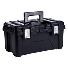 Load image into Gallery viewer, 22 in. Plastic Portable Tool Box with Metal Latches in Black
