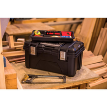 Load image into Gallery viewer, 22 in. Plastic Portable Tool Box with Metal Latches in Black
