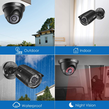 Load image into Gallery viewer, ZOSI 1080p 16 Channel Security Camera System, H.265+ 16 Channel DVR Recorder and 8 x 1080p Weatherproof Surveillance CCTV Bullet Dome Camera Outdoor Indoor, 80ft Night Vision, 90° View Angle (No HDD)
