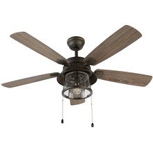 Load image into Gallery viewer, Shanahan 52 in. LED Indoor/Outdoor Bronze Ceiling Fan with Light Kit
