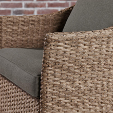 Load image into Gallery viewer, Kendall Cove 4-Piece Steel Patio Conversation Outdoor Seating Set with Charcoal Cushions
