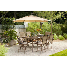 Load image into Gallery viewer, 11 ft. Aluminum Cantilever Solar LED Offset Outdoor Patio Umbrella in Putty Tan
