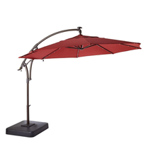 Load image into Gallery viewer, 11 ft. Aluminum Cantilever Solar LED Offset Outdoor Patio Umbrella in Putty Tan
