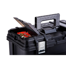 Load image into Gallery viewer, 22 in. Plastic Portable Tool Box with Metal Latches in Black
