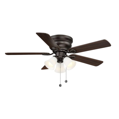 Clarkston II 44 in. LED Indoor Oiled Rubbed Bronze Ceiling Fan with Light Kit