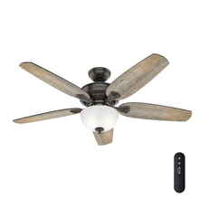 Load image into Gallery viewer, Channing 54 in. LED Indoor Easy Install Noble Bronze Ceiling Fan with HunterExpress Feature Set and Remote
