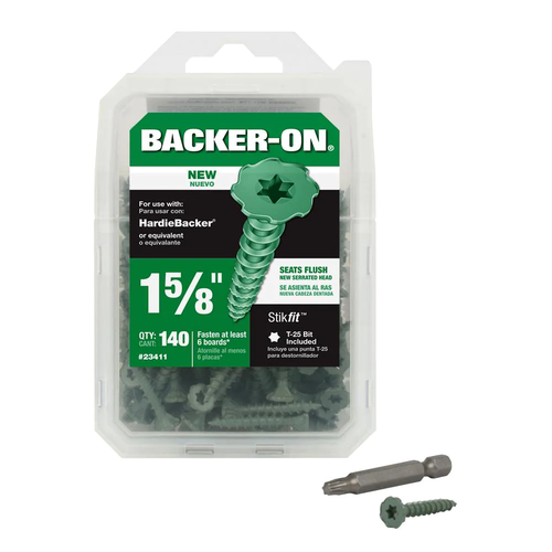 #9 x 1-5/8 in. Serrated Flat Head Star Drive Cement Board Screws (140-Pack)