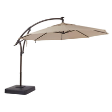 Load image into Gallery viewer, 11 ft. Aluminum Cantilever Solar LED Offset Outdoor Patio Umbrella in Putty Tan
