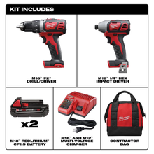Load image into Gallery viewer, M18 18-Volt Lithium-Ion Cordless Drill Driver/Impact Driver Combo Kit w/ Two 1.5Ah Batteries, Charger Tool Bag (2-Tool)
