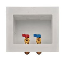 Load image into Gallery viewer, SharkBite 1/2 in. Washing Machine 3/4 in. Dia. x Push Fit GHT Washing Machine Outlet Box Brass
