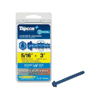 Tapcon 15-Pack 3-in x 5/16-in Concrete Anchors