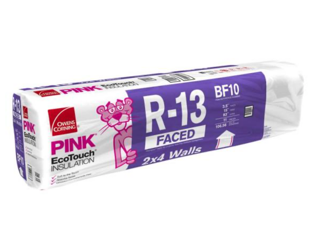 Buy R-13 EcoTouch PINK Ceiling Faced Fiberglass Insulation Batt 23 in. x 93  in.