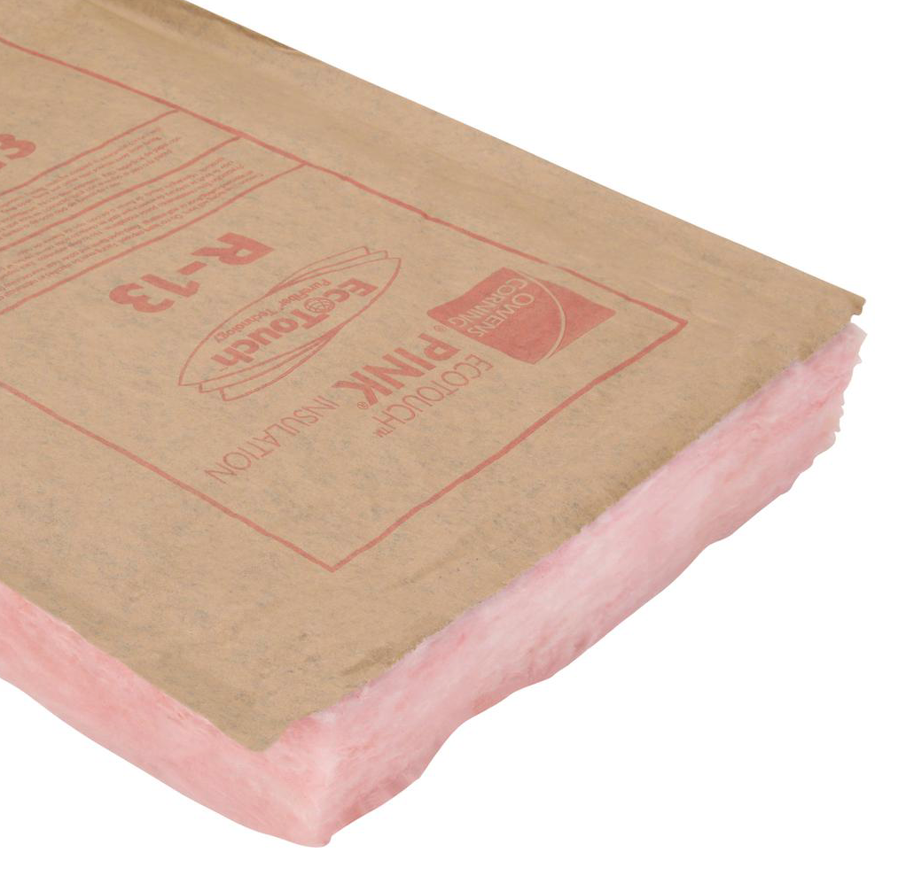 2 Pack Owens Corning R-13 Pink Kraft Faced Fiberglass Insulation Roll 15  in. x 32 ft. (Packed by Eagle Electronics) 