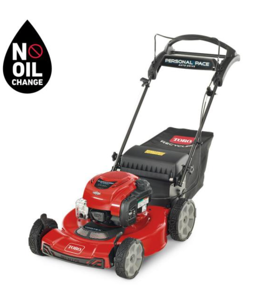 Gas powered lawn discount mower with bag