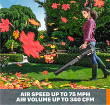 Load image into Gallery viewer, WORX WG547 20V (2.0Ah) Power Share Cordless Turbine Blower, 2-Speed, Battery and Charger Included, Black/Orange
