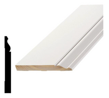 Load image into Gallery viewer, L 163E7 9/16 in. x 5-1/4 in. Primed Pine Finger-Jointed Base Moulding- Priced per linear foot
