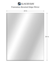 Load image into Gallery viewer, 24 in. W x 30 in. H Frameless Rectangular Beveled Edge Bathroom Vanity Mirror in Silver
