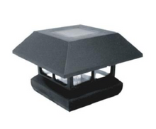Load image into Gallery viewer, 4 in. x 4 in. 7 Lumens Black Plastic Solar Post Cap (Common: 4 in. x 4 in. ; Actual: 3-5/8 in. x 3-5/8 in. )
