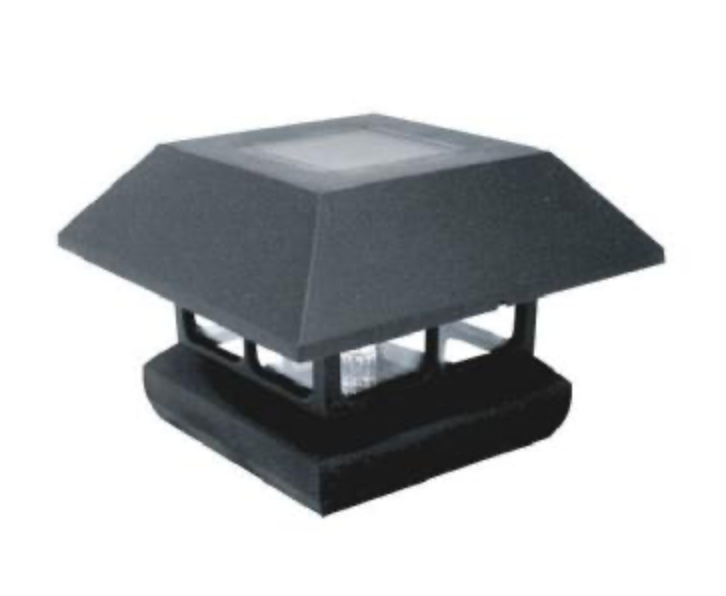 4 in. x 4 in. 7 Lumens Black Plastic Solar Post Cap (Common: 4 in. x 4 in. ; Actual: 3-5/8 in. x 3-5/8 in. )
