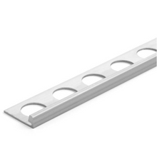 Load image into Gallery viewer, Silver 5/16 in. x 98-1/2 in. Aluminum L-Shaped Tile Edging Trim
