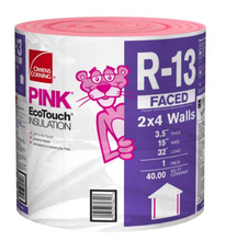Load image into Gallery viewer, R-13 Pink Kraft Faced Fiberglass Insulation Continuous Roll 15 in. x 32 ft.
