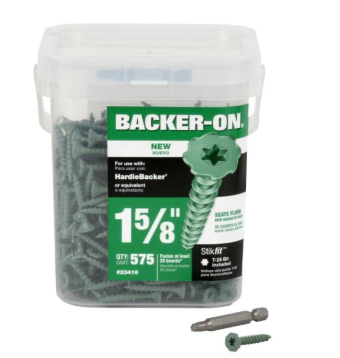 #9 x 1-5/8 in. Serrated Flat Head Star Drive Cement Board Screws (575-Pack)