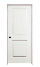Load image into Gallery viewer, 24 in. x 80 in. 2 Panel Square Top White Primed Classic Composite Smooth Hollow Core Single Prehung Interior Door- Right Handed
