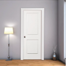 Load image into Gallery viewer, 24 in. x 80 in. 2 Panel Square Top White Primed Classic Composite Smooth Hollow Core Single Prehung Interior Door- Right Handed
