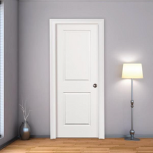 Load image into Gallery viewer, 32 in. x 80 in. 2-Panel Square Top Primed White Classic Composite Smooth Hollow Core Single Prehung Interior Door- Left Hand
