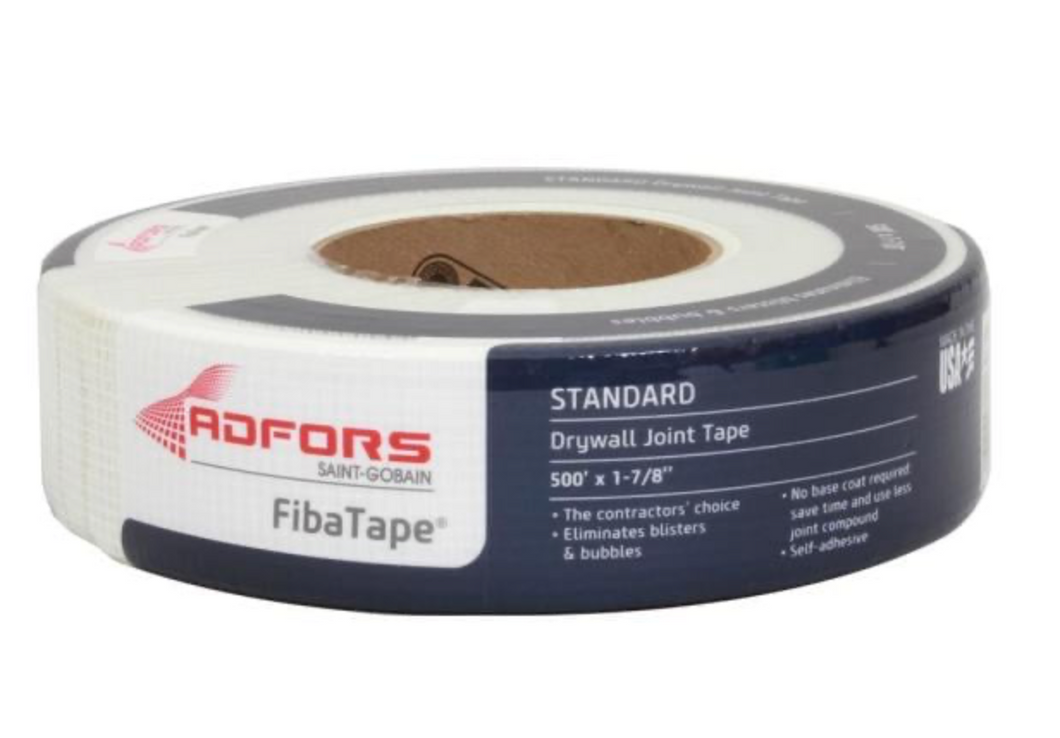 FibaTape Standard White 1-7/8 in. x 500 ft. Self-Adhesive Mesh Drywall Joint Tape