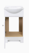 Load image into Gallery viewer, Euro 18-in White Euro Sink Single Sink Bathroom Vanity with White Cultured Marble Top

