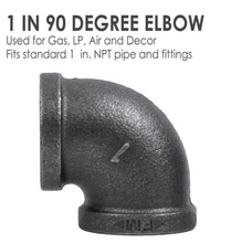 Load image into Gallery viewer, 1 in. x 1 in. Black Iron 90° FPT x FPT Elbow
